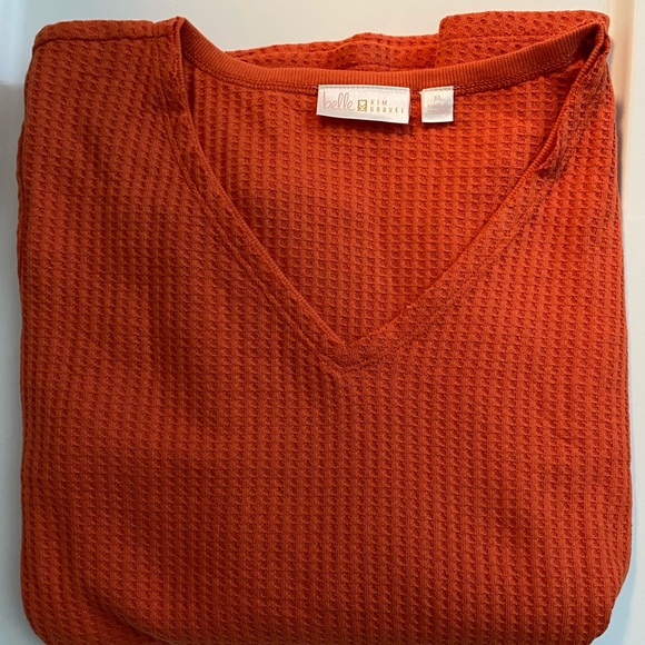 Belle by Kim Gravel Waffle Knit V-Neck
Burnt Orange , X-Large - New Never worn - Picture 2 of 3